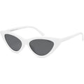 SOJOS Retro Vintage Narrow Cat Eye Sunglasses for Women Clout Goggles Plastic Frame SJ2044 Snow White Frame/Grey Lens