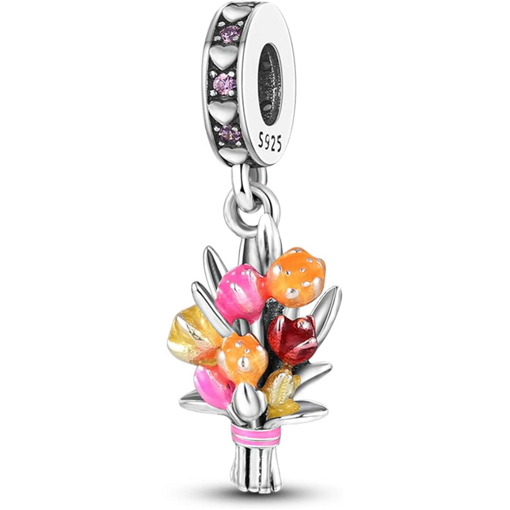 MULA 925 Sterling Silver Charms for Bracelets and Necklaces Family Letters Dangle Pendants Airplane Travel Beads Family Tree Jewelry Charms for Women