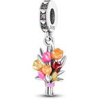 MULA 925 Sterling Silver Charms for Bracelets and Necklaces Family Letters Dangle Pendants Airplane Travel Beads Family Tree Jewelry Charms for Women