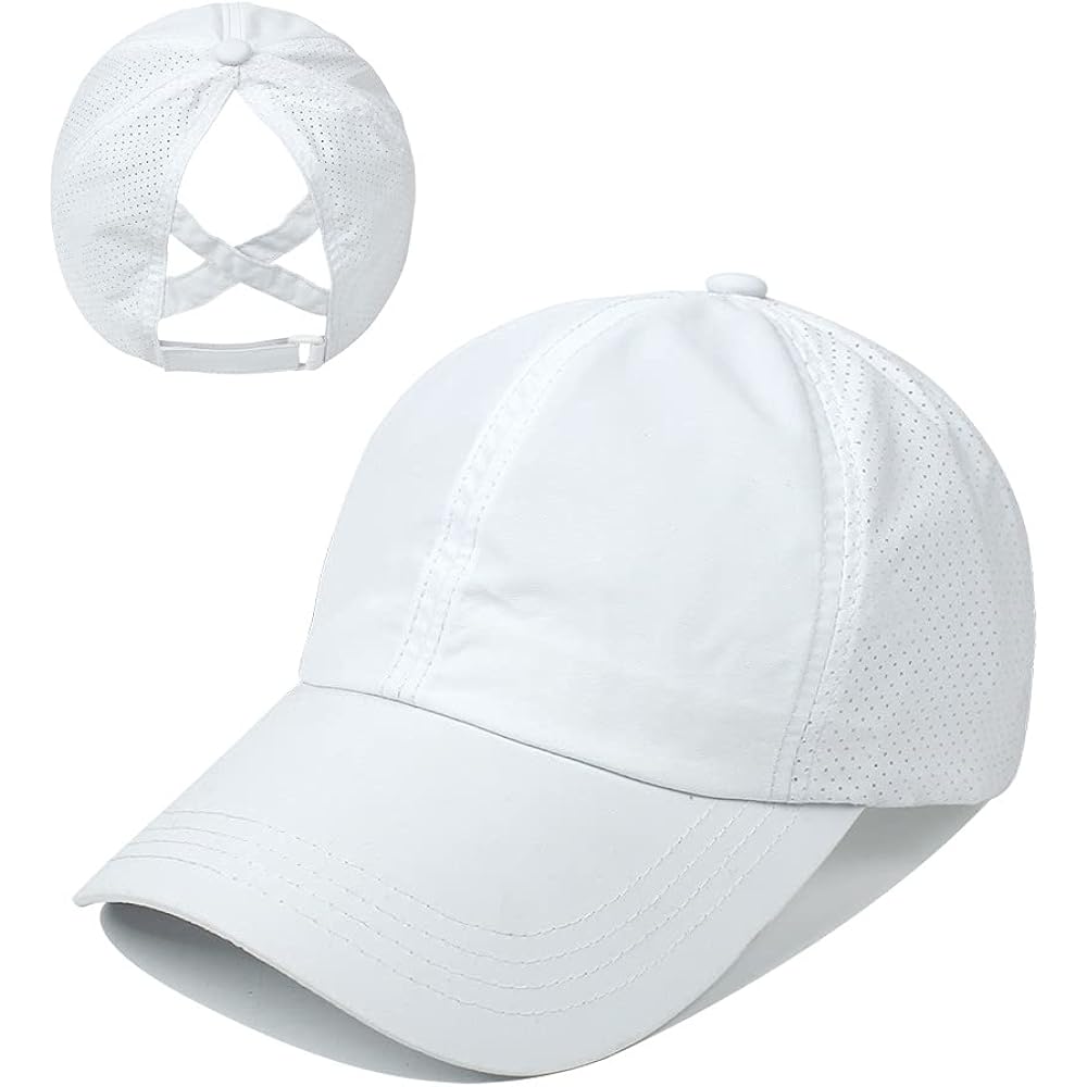 Women's Ponytail Baseball Cap - Quick-Dry Criss-Cross High Messy Bun Hat, Breathable Sun Protection Mesh Trucker Hat