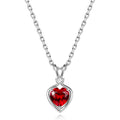 FANCIME 14K Solid White Gold Heart Birthstone Necklace for Women with lab-grown diamond Pendant Birthday Gifts for Mom Women Sterling Silver Chain 16" + 2" Extender