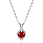 FANCIME 14K Solid White Gold Heart Birthstone Necklace for Women with lab-grown diamond Pendant Birthday Gifts for Mom Women Sterling Silver Chain 16" + 2" Extender