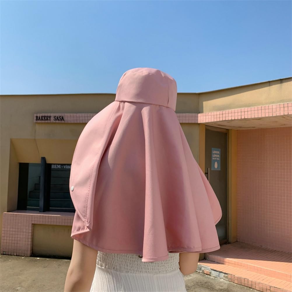 Sun Hats for Women Sun Protection Wide Brim Shawl with Neck Flap Hiking Visor Hat Outdoor Summer Beach