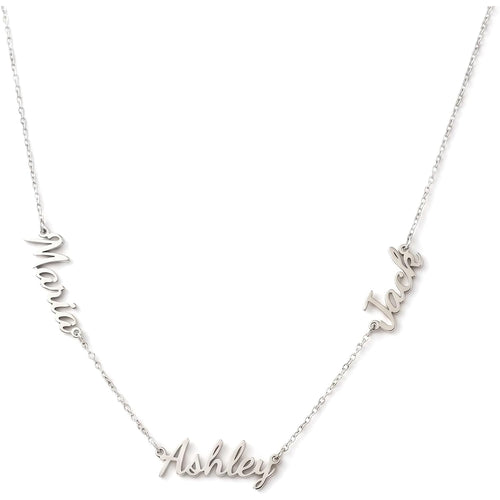 9K 14K Solid Gold Personalized Multi Name Necklace for Women - 1 to 6 Custom Names, 14-24 Inch, Handmade in USA - Galaxy Gold