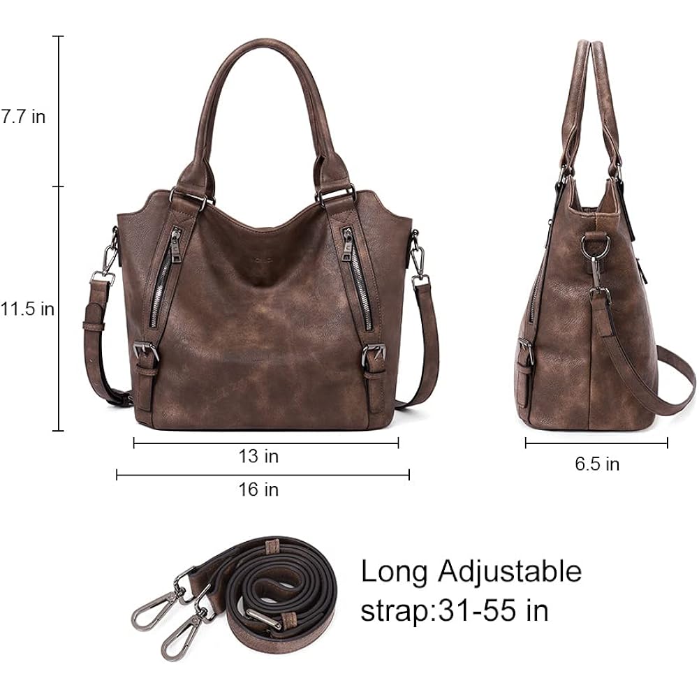 CLUCI Purses for Women, Large Hobo Bags, Multiple Pockets Tote Handbags, Water Repellent Shoulder Bag with Adjustable Strap
