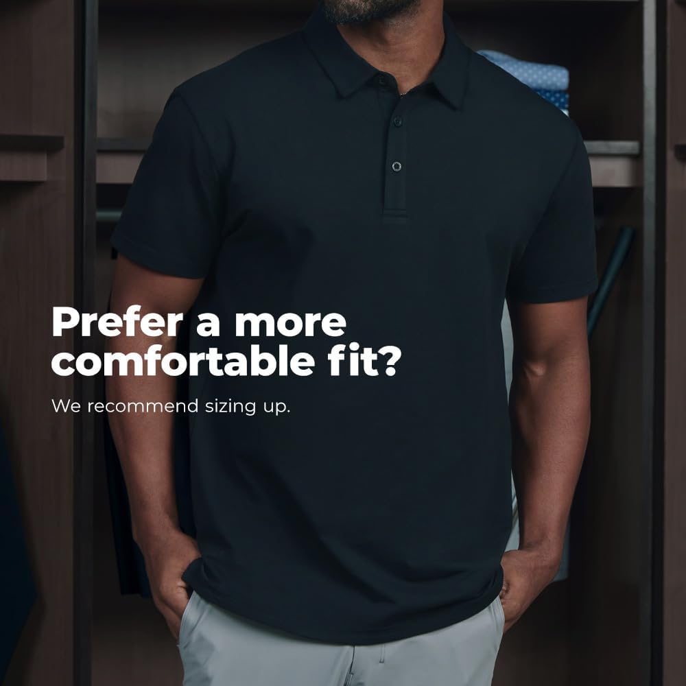 Bylt Men'S Drop-Cut Polo – Collared Casual Shirt For Men – Soft Polyester, Cotton, And Spandex Blend – Wrinkle Resistant