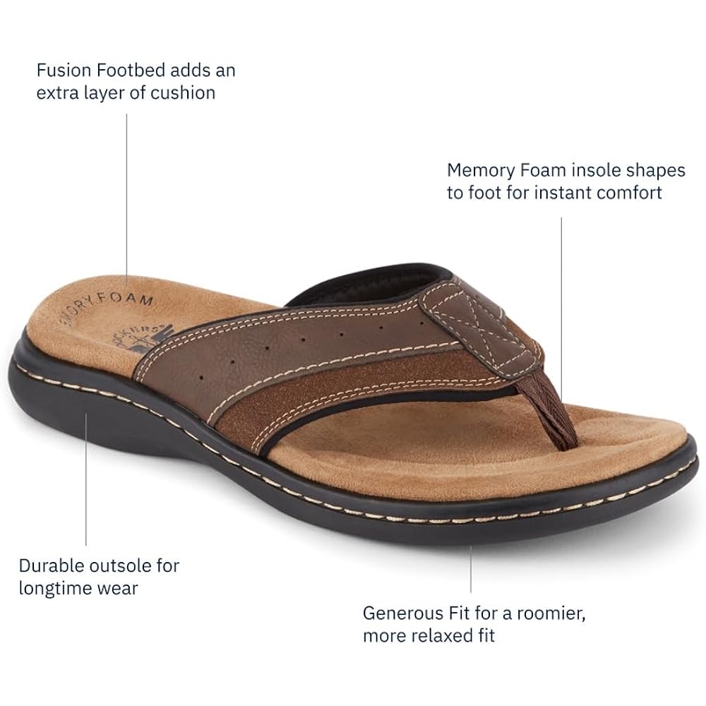 Dockers Laguna Mens Flip Flops Casual Beach Sandals For Men