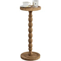 Small Side Table, Rubberwood‌ Drink Table For Small Spaces, Solid Wood Pedestal Coffee Tables, Round End Tables For Living Room, Sofa Couch, Bedroom, Corners, And Office (Brown, 9.4 Inch)