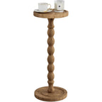 Small Side Table, Rubberwood‌ Drink Table For Small Spaces, Solid Wood Pedestal Coffee Tables, Round End Tables For Living Room, Sofa Couch, Bedroom, Corners, And Office (Brown, 9.4 Inch)