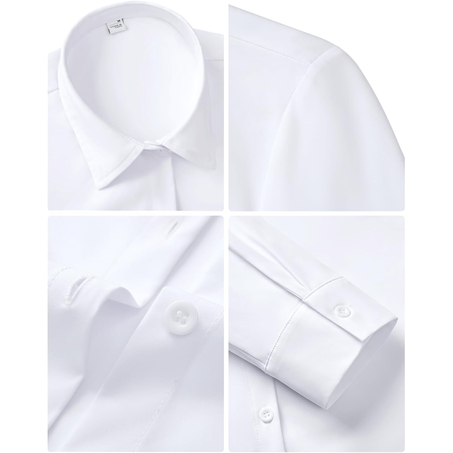 Women's Stain Shield Dress Shirts Wrinkle Free Long Sleeve Shirts Solid Work Business Button Down Shirts