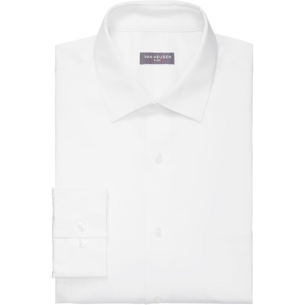 Van Heusen Men'S Dress Shirt Regular Fit Ultra Wrinkle Free Flex Collar Stretch Solid