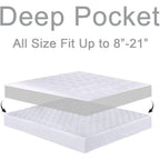 Mattress Topper Queen For Back Pain, Extra Thick Mattress Pad Cover, Plush Pillow Top, Deep Elastic Pocket, White