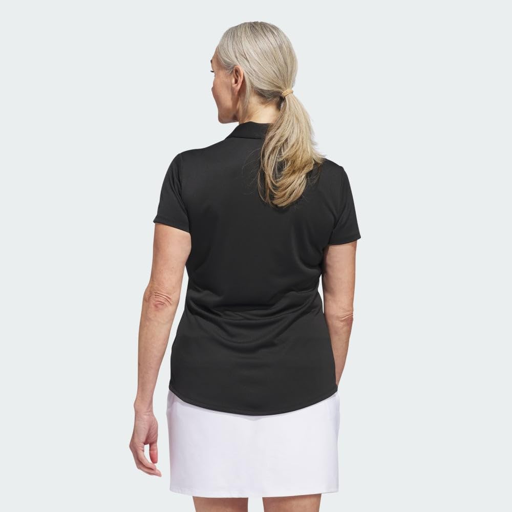 Women's Solid Performance Polo Shirt, Black, Small
