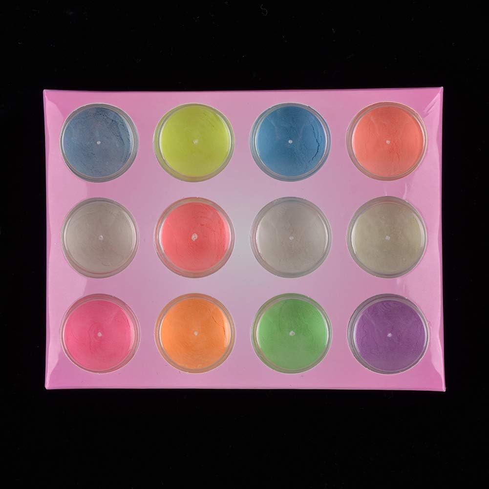 Night Fluorescence Pigment Ultrafine Glitter Glow Powder Nail Art Dust Glow in The Dark Powder Luminous Decor Tip Beauty Tool 12 Colors