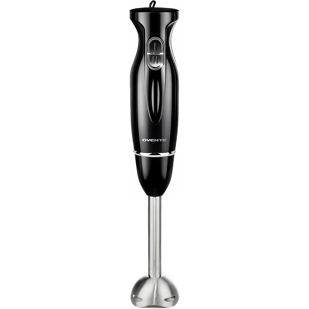 Ovente Immersion Hand Blender, 300W Electric Handheld Stick Mixer With 2 Mixing Speeds And Stainless Steel Blades For Smoothies, Purees & Baby Food, Black Hs560B