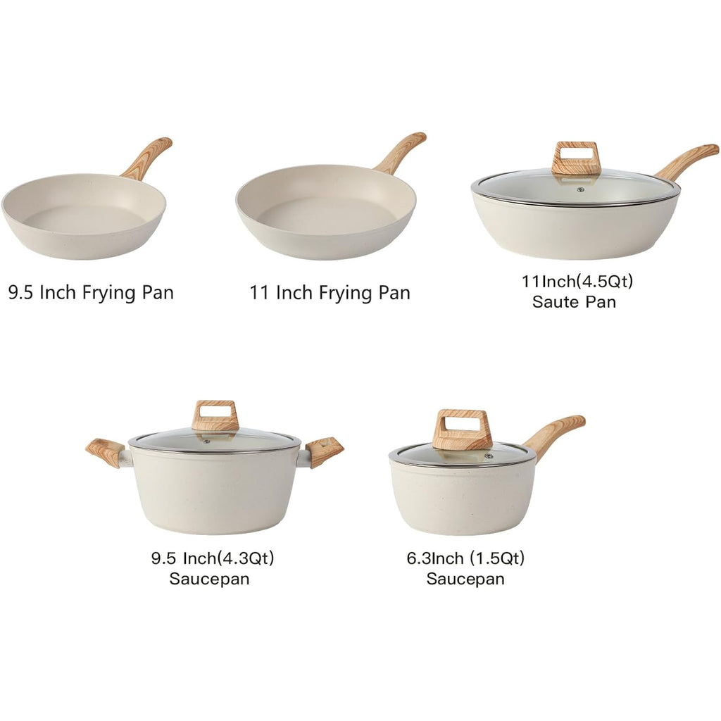 16PCS Pots and Pans Set Non Stick Cookware Set Nonstick with Cooking Set