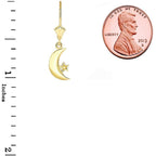 Elegant Crescent Moon and Star Celestial Dangle Earrings