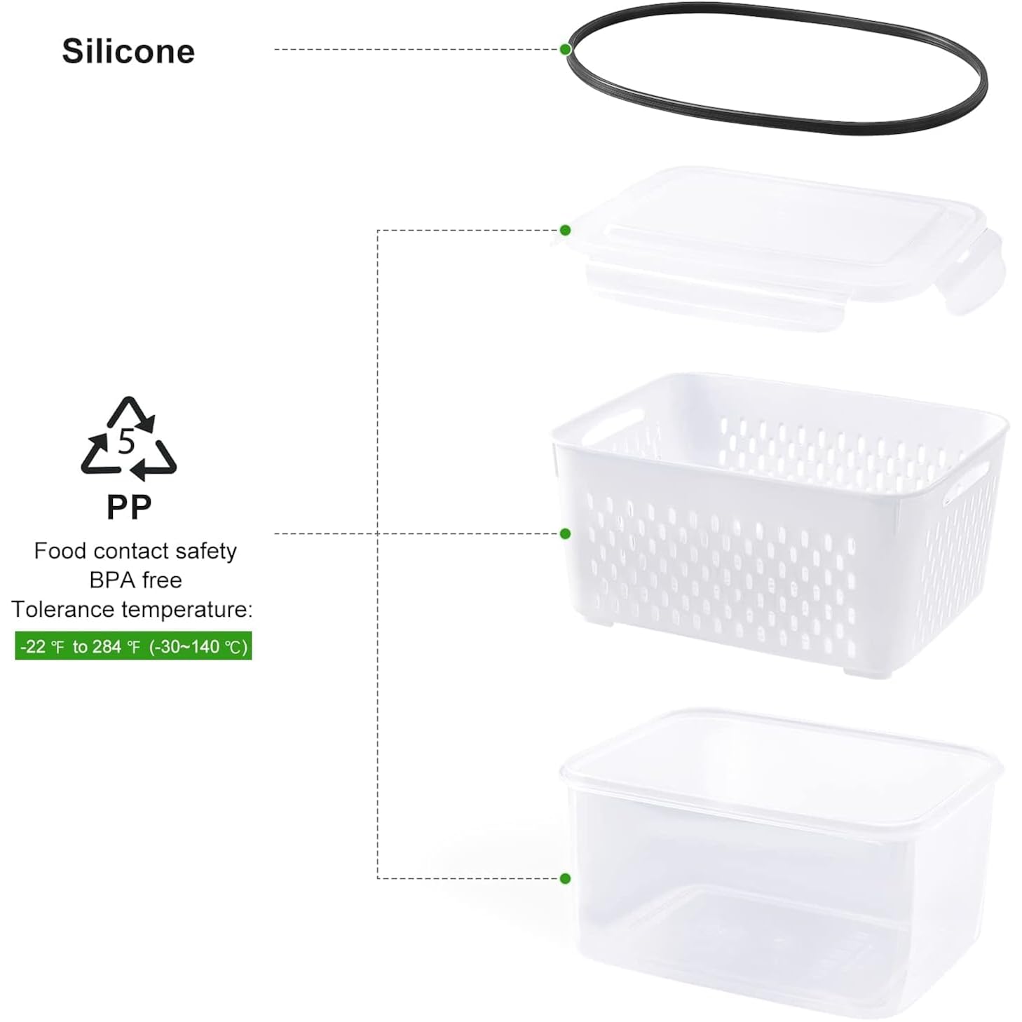 Freshmage Fruit Storage Containers for Fridge with Removable Colander, Airtight Food Storage Container, Dishwasher Safe Produce Saver for Refrigerator, Keep Berry Fruit Fresh Longer 4 pcs Small Clear