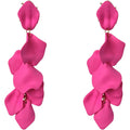 Long Acrylic Rose Petal Earrings Dangle Exaggerated Flower Earrings Drop Statement Floral Tassel Earrings for Women