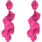 Long Acrylic Rose Petal Earrings Dangle Exaggerated Flower Earrings Drop Statement Floral Tassel Earrings for Women