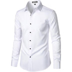 Zeroyaa Men'S Long Sleeve Dress Shirt Modern Slim Fit Wrinkle-Free Casual Business Button Up Shirts