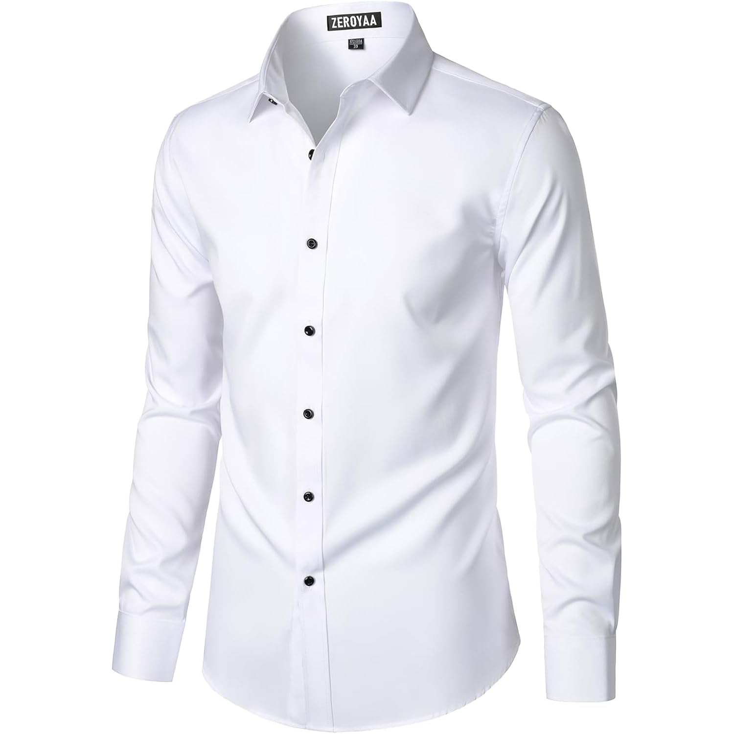 Zeroyaa Men'S Long Sleeve Dress Shirt Modern Slim Fit Wrinkle-Free Casual Business Button Up Shirts