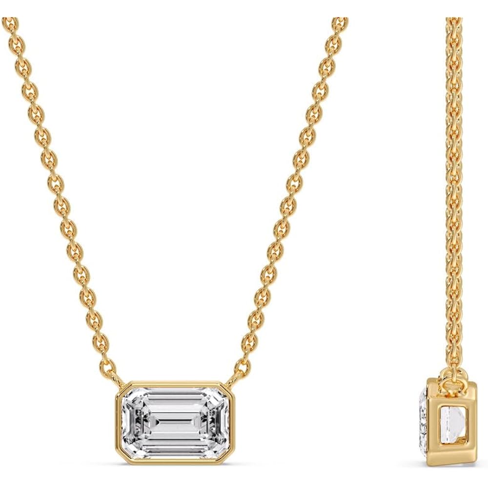 Fascinating Diamonds Bezel Set Solitaire Pendant for Women IGI Certified 14K Gold/Silver Lab Grown Diamond Choker Pendant Necklace With 18" Chain (E-F-G, VS1-VS2, 0.50-5 c.t.w)