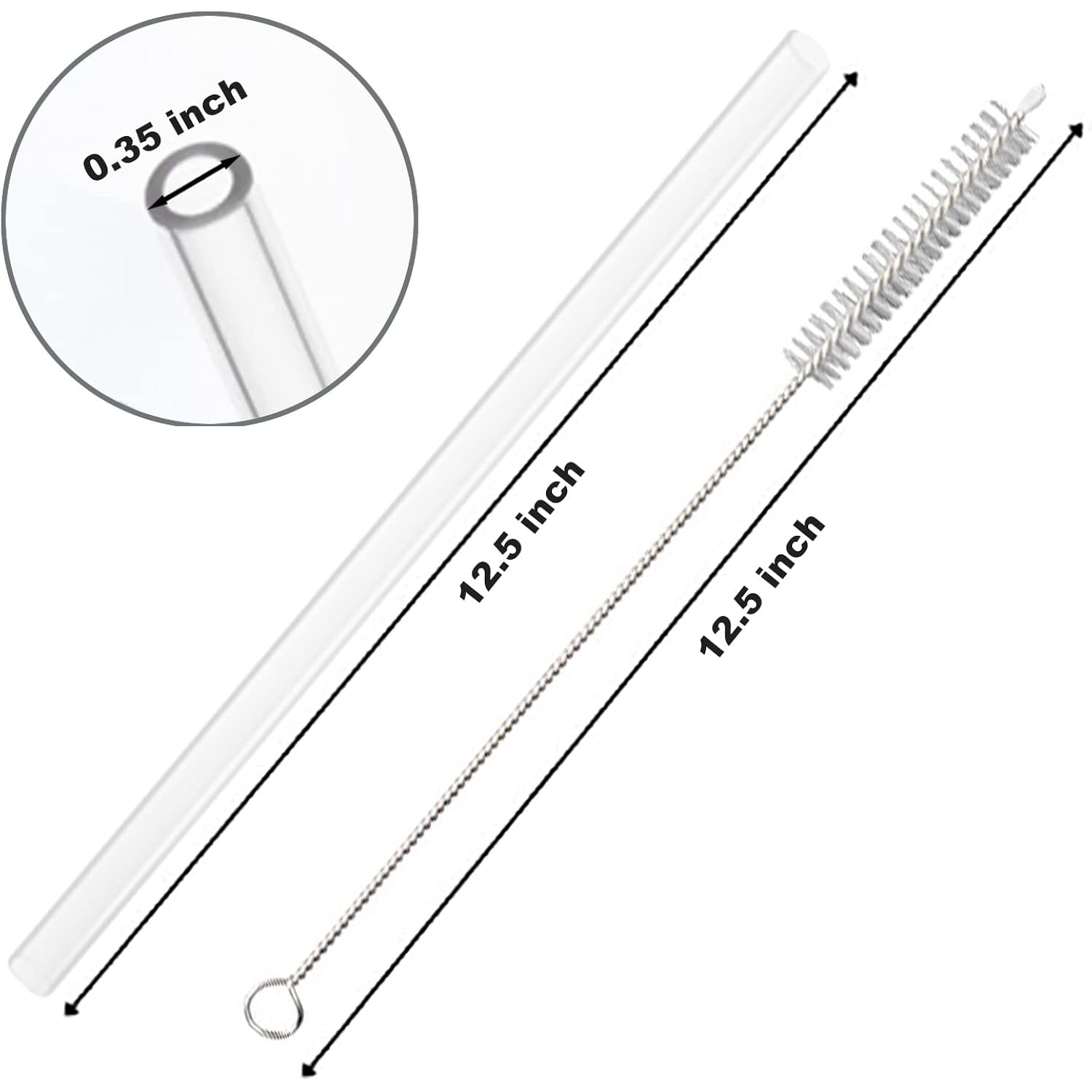 Replacement Straw Compatible With Stanley 40 Oz 30 Oz Cup Tumbler, 6 Pack Reusable Straws For Stanley 40 Oz Tumbler With Handle, Straws With Cleaning Brush For Stanley Accessories, Plastic, Clear