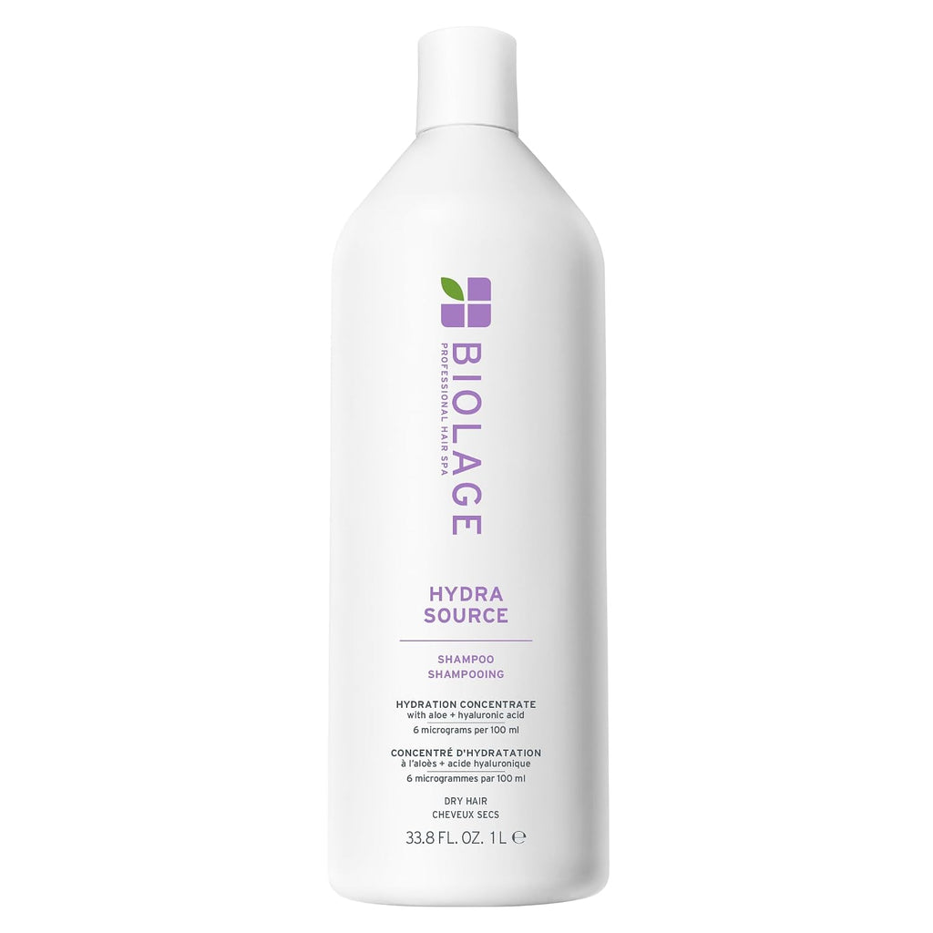 Biolage Hydra Source Shampoo - For Fine To Medium Hair, Softens, Moisturizes & Adds Shine, For Dry Hair, Infused With Micro-Filtered Aloe Vera & Fermented Hyaluronic Acid, Vegan & Paraben-Free