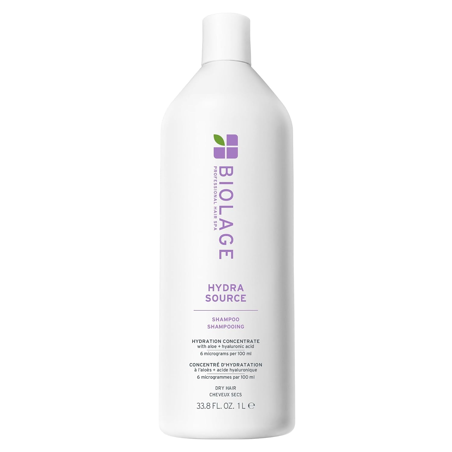 Biolage Hydra Source Shampoo - For Fine To Medium Hair, Softens, Moisturizes & Adds Shine, For Dry Hair, Infused With Micro-Filtered Aloe Vera & Fermented Hyaluronic Acid, Vegan & Paraben-Free
