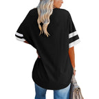 Ebifin Womens Oversized Tshirts V Neck Tee Shirts Half Sleeve Loose Fit T Shirt Cotton Tunic Tops