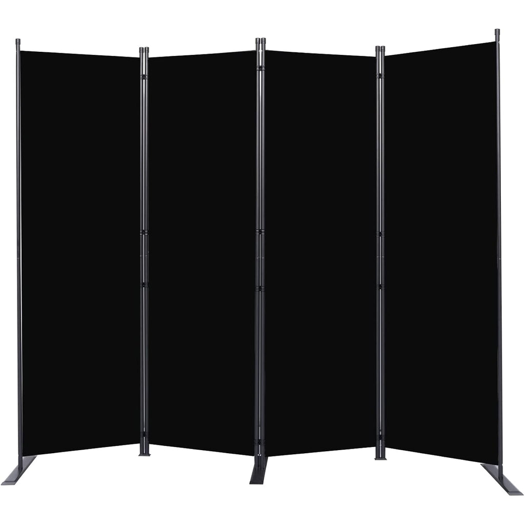 Room Divider 6Ft Portable Room Dividers And Folding Privacy Screens, Fabric Divider For Room Separation, Partition Room Dividers Freestanding Wall Divider Screen Studio (Black, 4 Panel-88'')