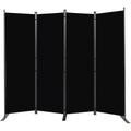 Room Divider 6Ft Portable Room Dividers And Folding Privacy Screens, Fabric Divider For Room Separation, Partition Room Dividers Freestanding Wall Divider Screen Studio (Black, 4 Panel-88'')
