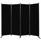 Room Divider 6Ft Portable Room Dividers And Folding Privacy Screens, Fabric Divider For Room Separation, Partition Room Dividers Freestanding Wall Divider Screen Studio (Black, 4 Panel-88'')