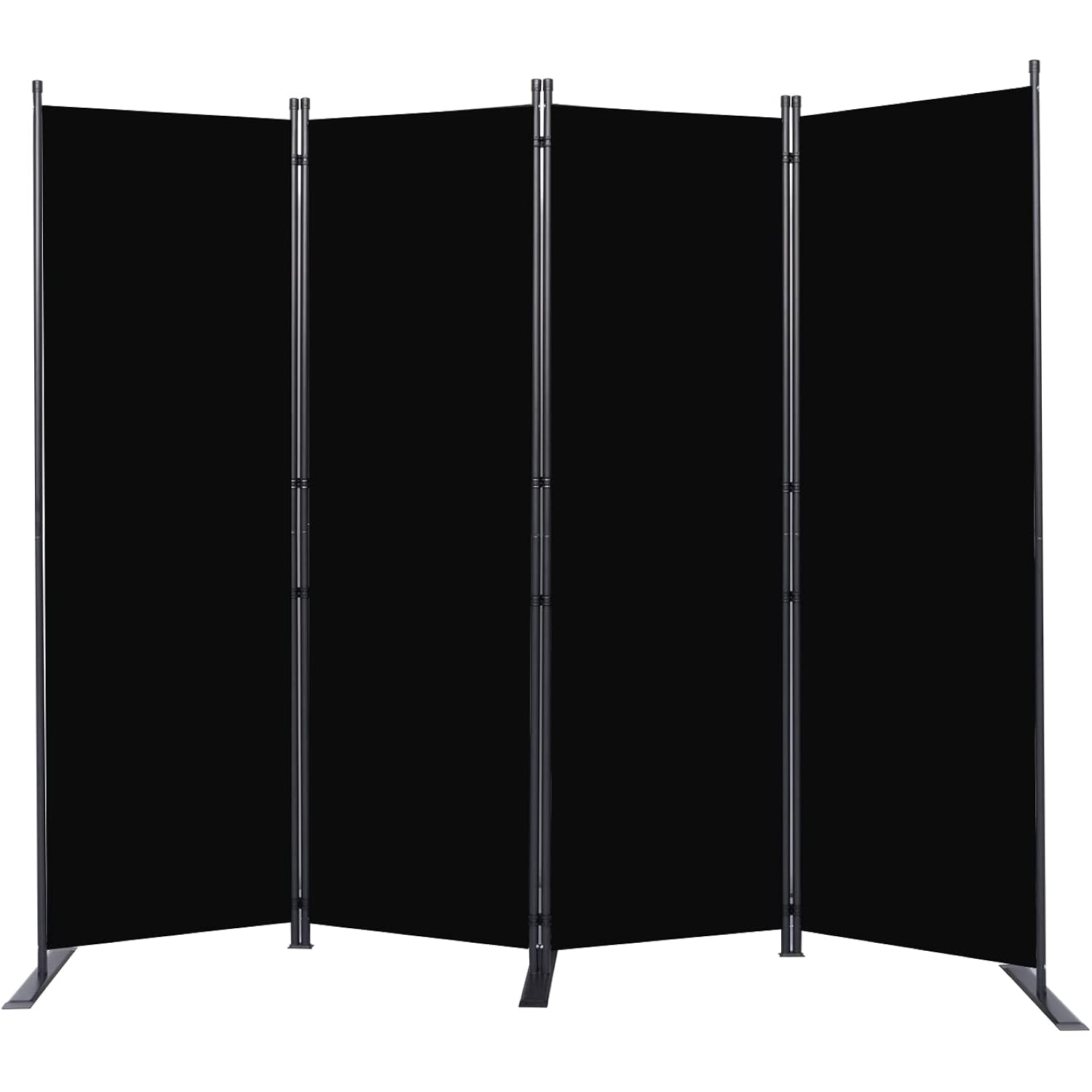 Room Divider 6Ft Portable Room Dividers And Folding Privacy Screens, Fabric Divider For Room Separation, Partition Room Dividers Freestanding Wall Divider Screen Studio (Black, 4 Panel-88'')