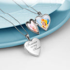 PicturesOnGold.com Forever In My Heart Locket Necklace for Women That Hold Pictures in Silver or Yellow Gold.