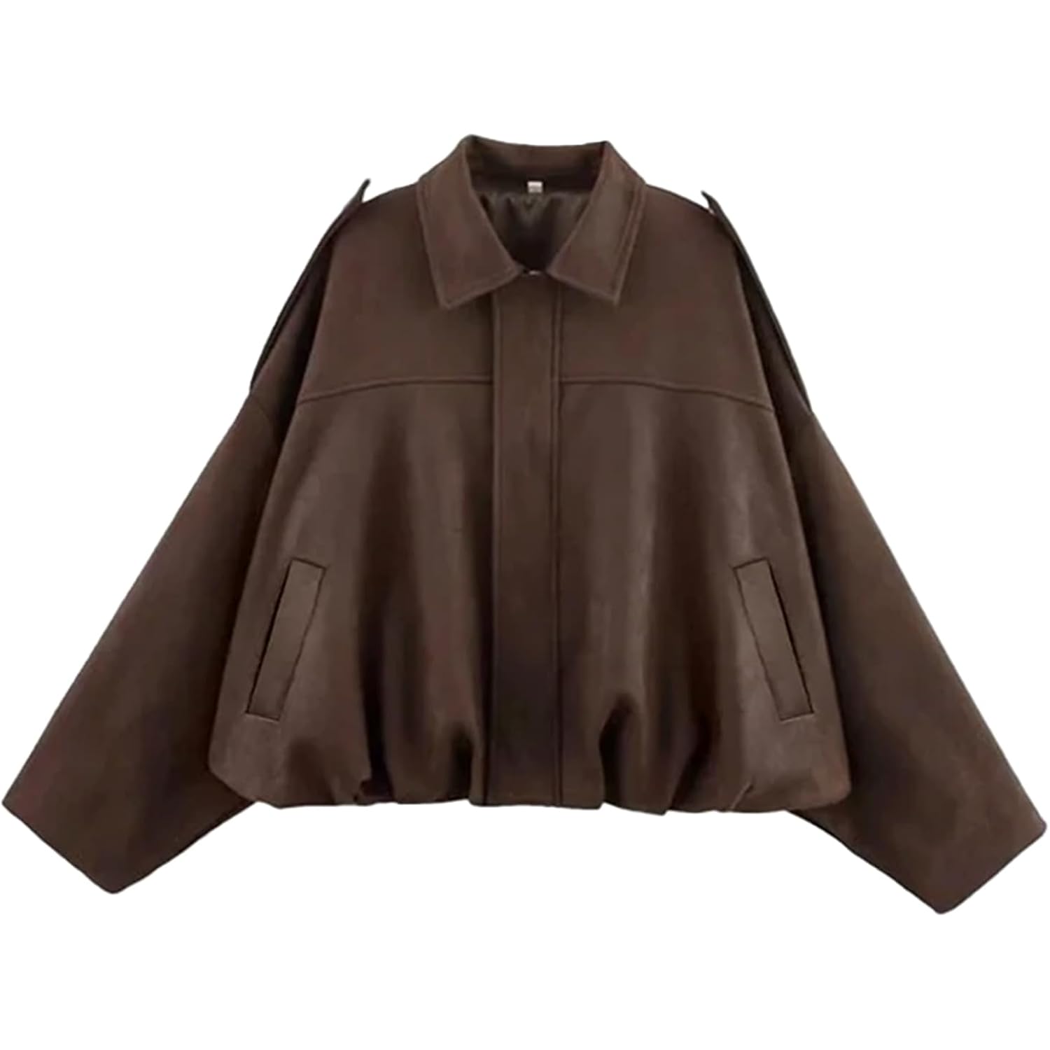 Womens Faux Suede Bomber Jacket Casual Lapel Pilot Cropped Coat Oversized Motorcycle Jackets 2025 Outerwear
