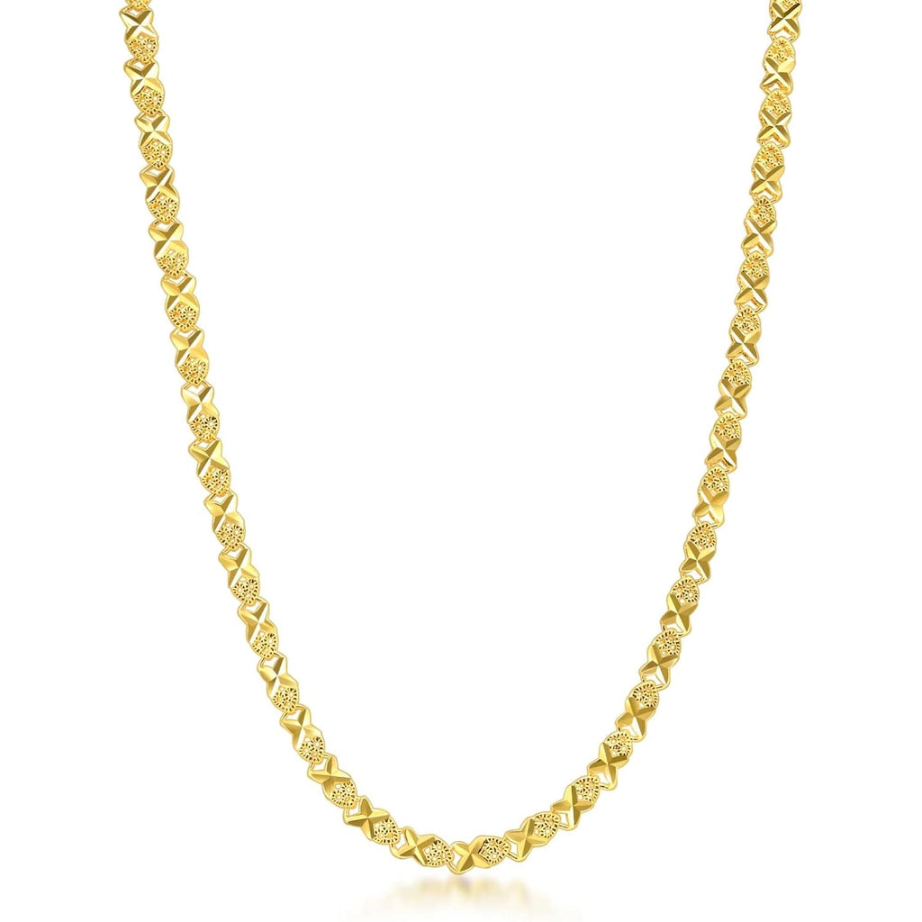 CHOW SANG SANG 999.9 24K Gold Machinery Chain Price-by-Weight 16.46g Gold Barleycorn Chain Necklace for Women 91555N | 17.7 Inches, (45 CM)