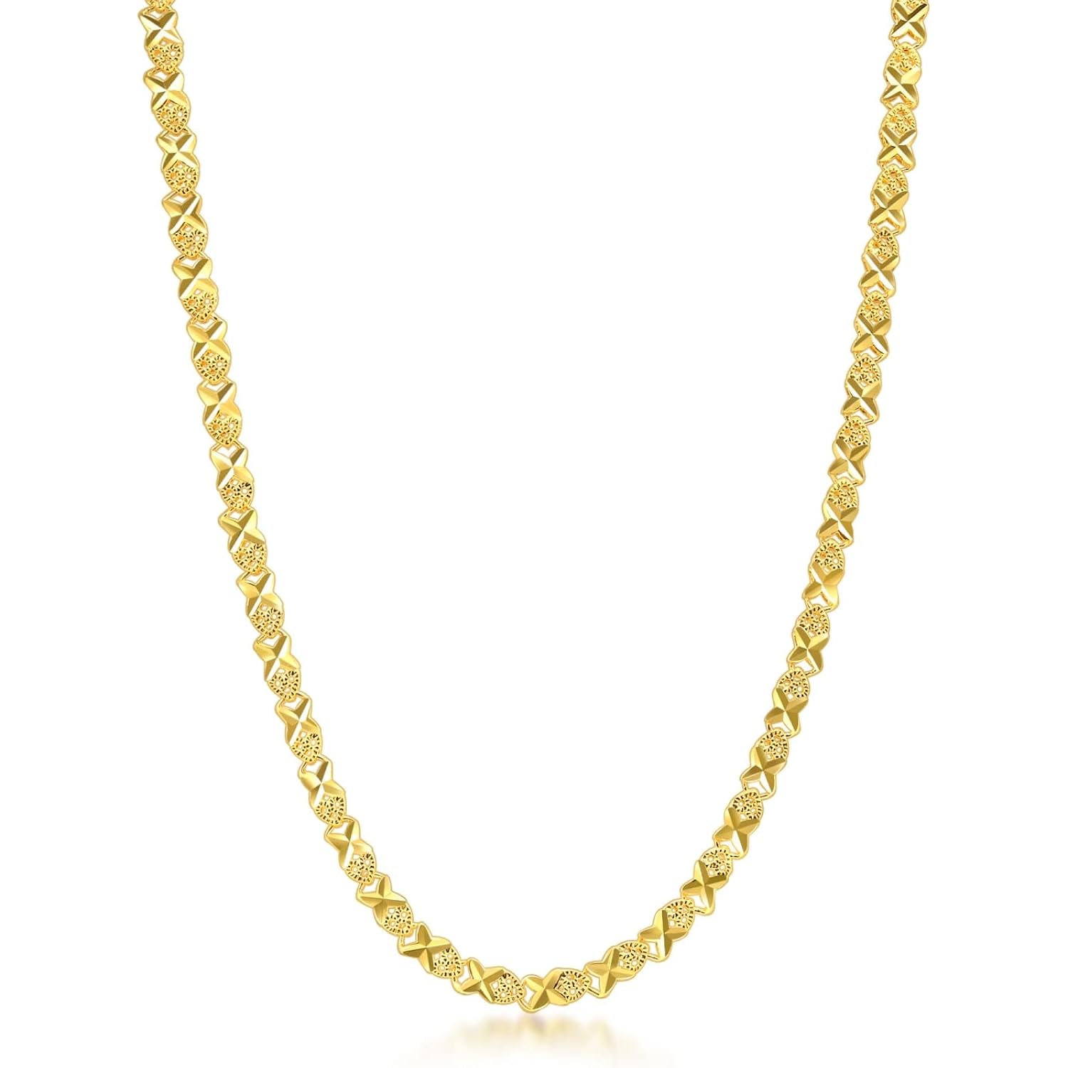 CHOW SANG SANG 999.9 24K Gold Machinery Chain Price-by-Weight 16.46g Gold Barleycorn Chain Necklace for Women 91555N | 17.7 Inches, (45 CM)