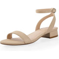 Ankis Black Nude White Gold Women Sandals Comfortable Walking Strappy Open Toe Sandals For Women Dressy Summer 1 Inch Low Block Heel Flat Adjustable Ankle Strap Shoes