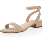 Ankis Black Nude White Gold Women Sandals Comfortable Walking Strappy Open Toe Sandals For Women Dressy Summer 1 Inch Low Block Heel Flat Adjustable Ankle Strap Shoes