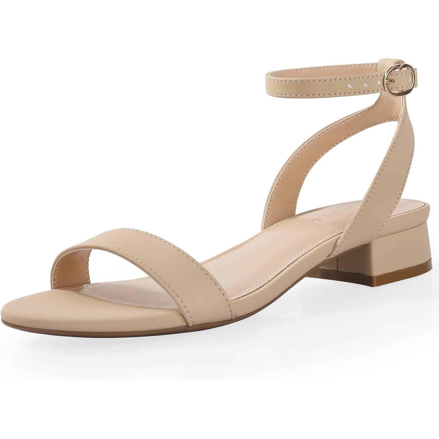Ankis Black Nude White Gold Women Sandals Comfortable Walking Strappy Open Toe Sandals For Women Dressy Summer 1 Inch Low Block Heel Flat Adjustable Ankle Strap Shoes