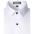 Zeroyaa Men'S Long Sleeve Dress Shirt Modern Slim Fit Wrinkle-Free Casual Business Button Up Shirts