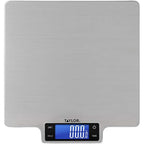 Taylor 22Lb Ultra-Precise Digital Stainless Steel Household Kitchen Scale, One, Silver