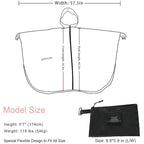 Rain Poncho Jacket Coat Hooded Zipper Style For Women/Men/Adult With Pocket