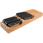 Bellemain 100% Pure Bamboo In Drawer Knife Block | 16 Knife Slots Knife Drawer Organizer | Store Knives Safely With The Blades Down | Storage Solution For Your Kitchen | Knife Organizer Drawer Insert