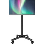 Mobile Tv Cart Stand With Wheels For 23-60" Tvs, Height Adjustable, Portable Floor Stand Holds Up To 88 Lbs, Rolling Tv Mount Max Vesa 400X400Mm