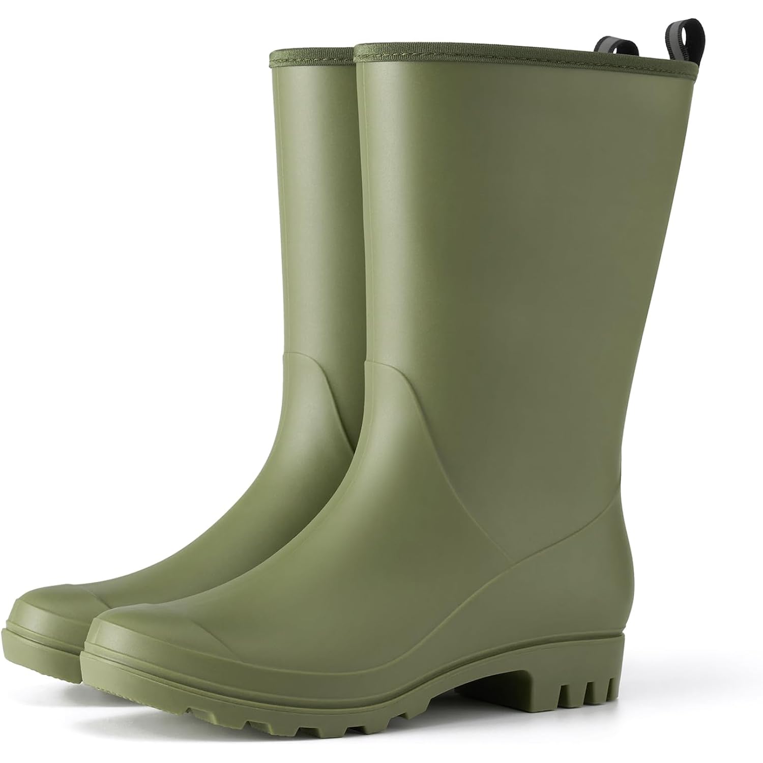 Hisea Women Rubber Boots Wide Calf Rain Boots Matte Surface Waterproof Pvc Rubber Rain Boot Mid Height Rain Shoes For Outdoor Gardening Work Walking