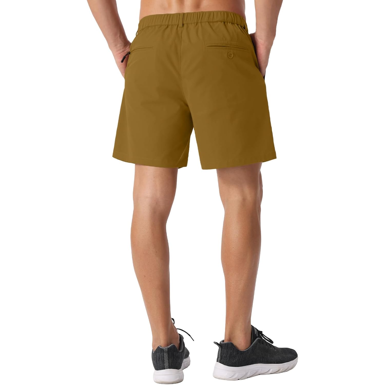 Feiersi Men'S 5 Inch Casual Shorts Elastic Waist Drawstring Summer Beach Shorts With Multi-Pockets