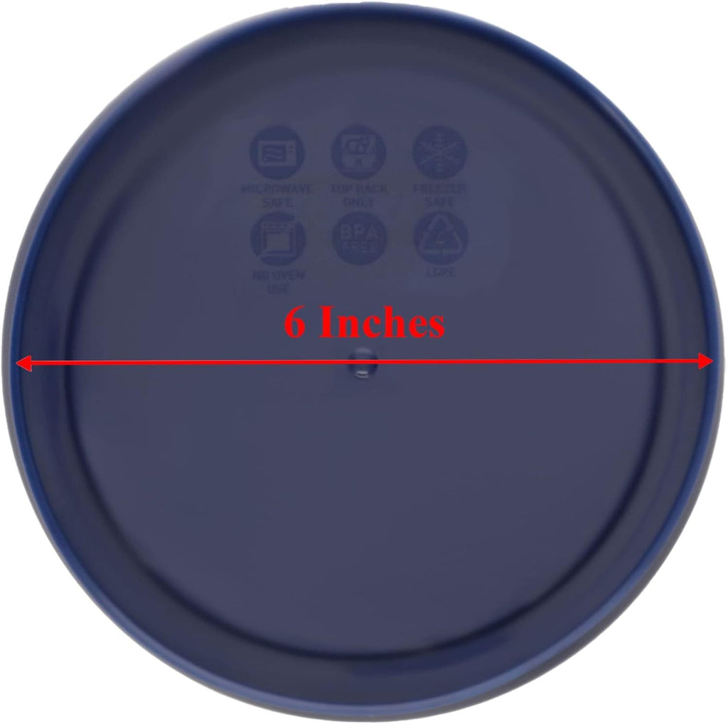 Pyrex 7201-Pc (4-Cup) Blue Food Storage Lid (4-Pack) - Made In Usa | Bpa-Free Plastic | Round Shape | Replacement Cover | Designed For 7201 Glass Bowl | Dishwasher Safe